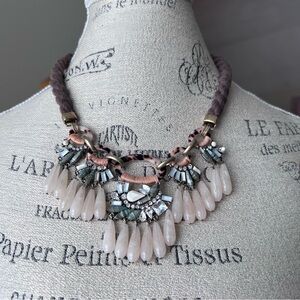 💎Vintage Anthro Jeweled Rope Statement Necklace